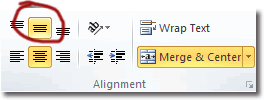 Middle Align In Excel