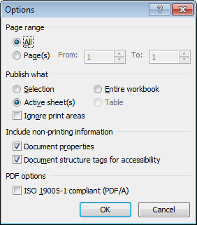 Save As PDF Options