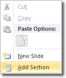 Add A Section In PowerPoint 2010