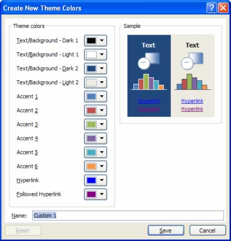 Create New Theme Colours In PowerPoint 2010