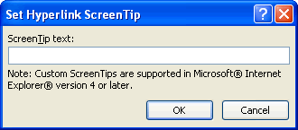 Hyperlink Screen Tips
