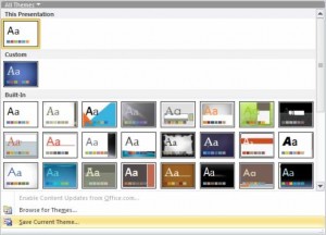 Save Current Theme in PowerPoint 2010