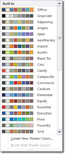 PowerPoint 2010 Theme Colour Combinations