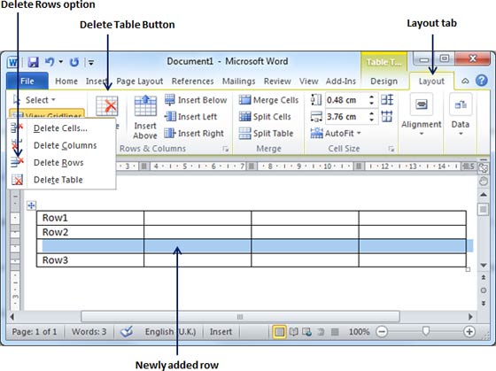 word-rows-columns