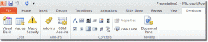 Developer Tab In PowerPoint 2010